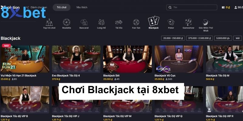 Blackjack 8xbet: Cách chơi, luật chơi và mẹo thắng lớn 3 Hướng dẫn chơi Blackjack tại 8xbet